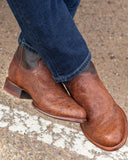 Men's genuine ostrich leather roper boot
