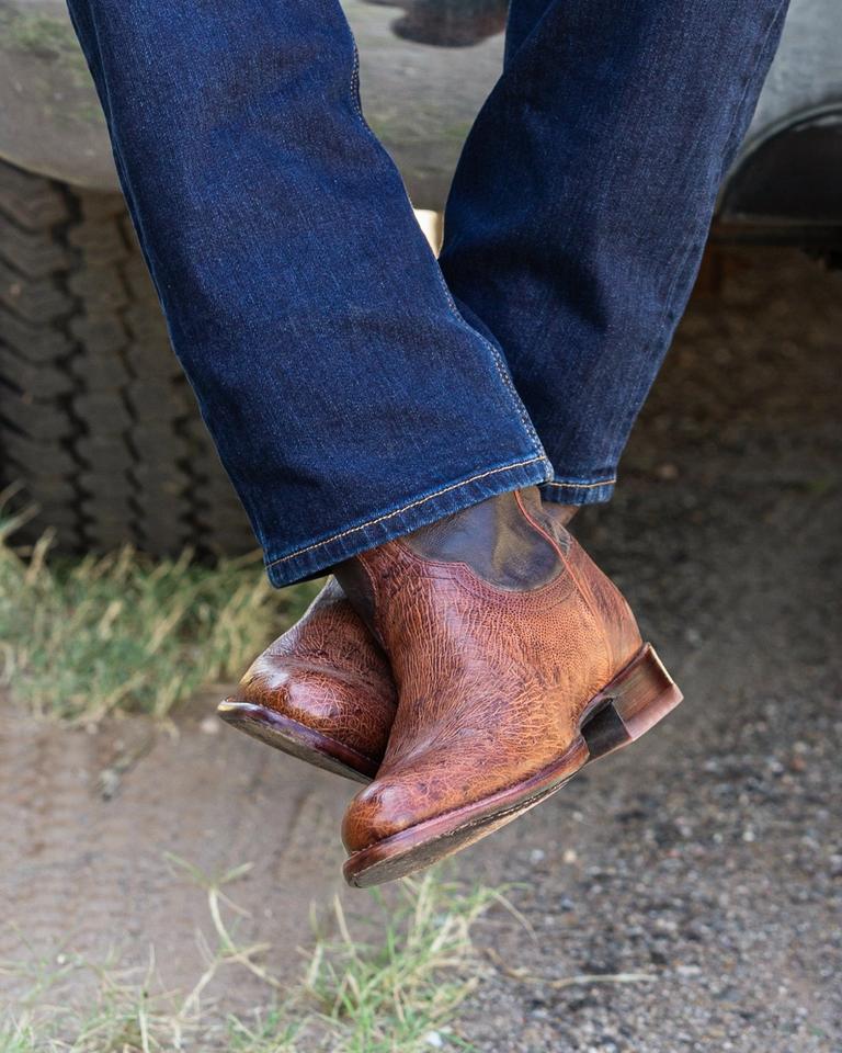 Men s genuine ostrich leather roper boot