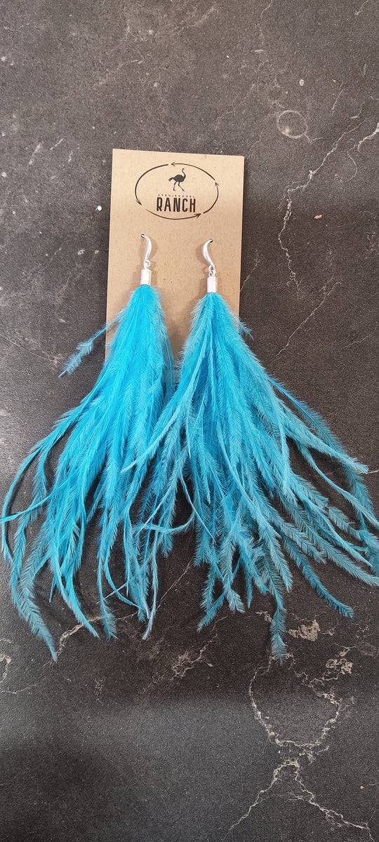 Ostrich feather earrings – Struisvogel Ranch