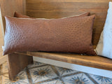 Genuine Ostrich Leather Extra Large Lumbar Pillow