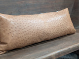 Genuine Ostrich Leather Extra Large Lumbar Pillow