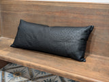 Genuine Ostrich Leather Extra Large Lumbar Pillow