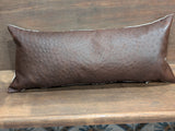 Genuine Ostrich Leather Extra Large Lumbar Pillow