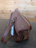 Ostrich Leather Large Handbag