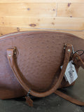 Ostrich Leather Large Handbag