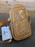 Ostrich Leather Tall Cross body bag