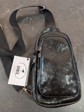 Ostrich Leather Tall Cross body bag