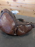 Ostrich Leather Large Cross Body Bag