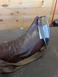Ostrich Leather Large Cross Body Bag