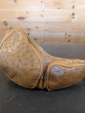 Ostrich Leather Large Cross Body Bag