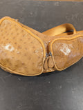 Ostrich Leather Large Cross Body Bag