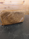 Ostrich Leather Cosmetic Bag