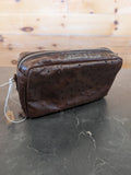 Ostrich Leather Cosmetic Bag