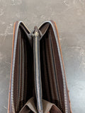 Ostrich Leather Zippered Wallet