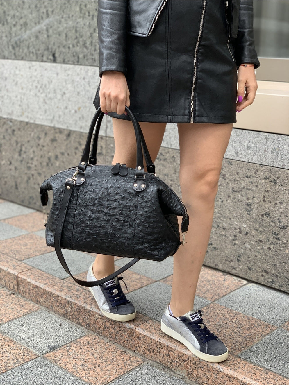 Large Genuine Ostrich Leather Purse