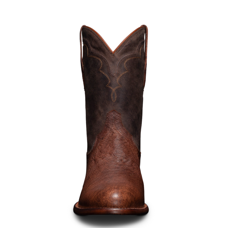 Men's genuine ostrich leather roper boot