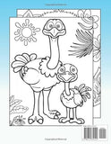 Kids ostrich coloring book