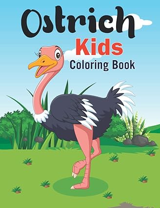 Kids ostrich coloring book