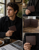 Ostrich Leather Fold Wallet