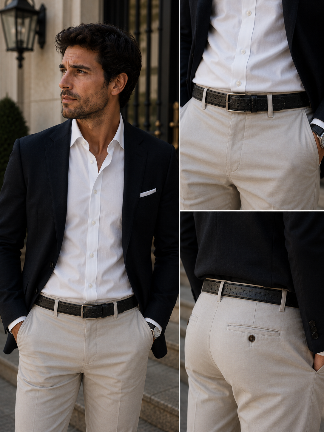 Ostrich Leather Men's Belts