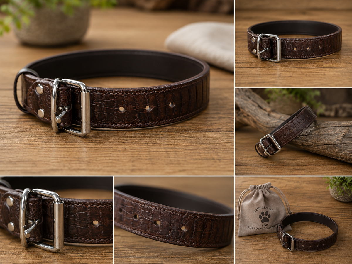 Ostrich Leather Dog Collar