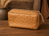 Ostrich Leather Cosmetic Bag