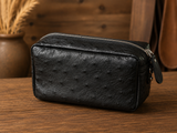 Ostrich Leather Cosmetic Bag