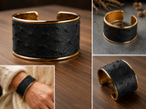 Ostrich Leather Cuff Bracelet