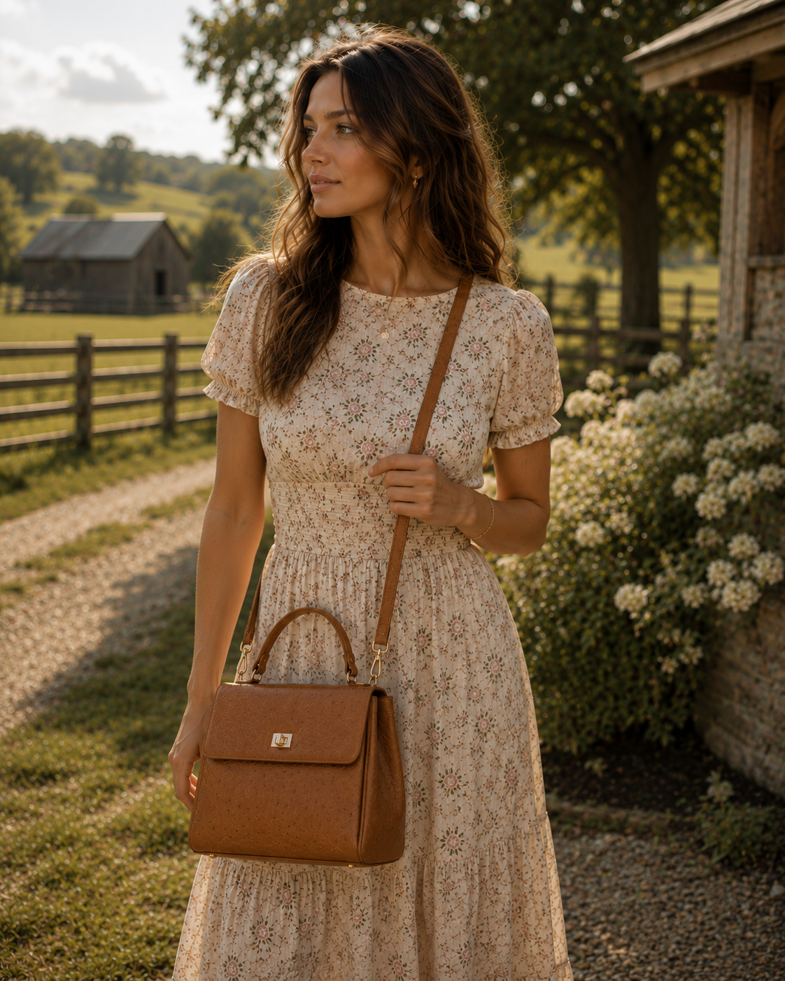 Ostrich Leather Handbag