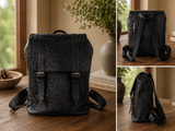 Ostrich Leather 2 Strap Backpack