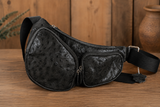Ostrich Leather Large Sling Bag