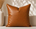 Square Genuine Ostrich Leather Pillow