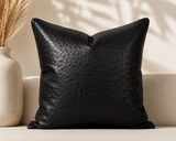 Square Genuine Ostrich Leather Pillow