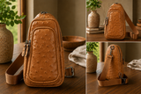 Ostrich Leather Tall Cross body bag