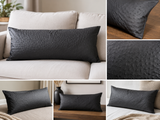 Genuine Ostrich Leather Extra Large Lumbar Pillow
