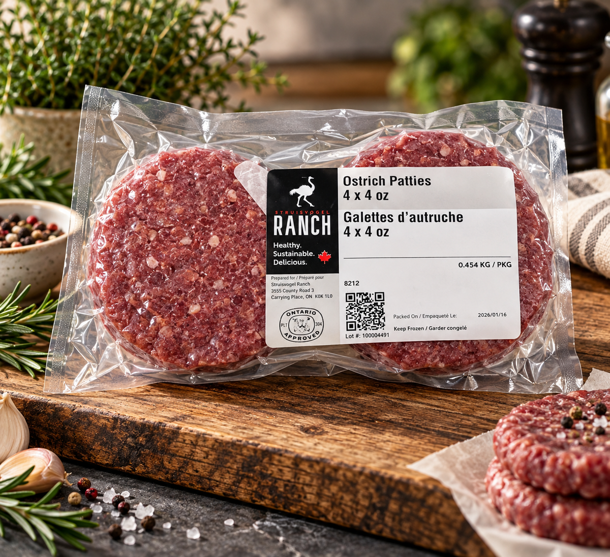 Ostrich Burgers