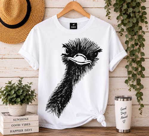 Adult Unisex T-shirts Ostrich peeking