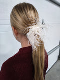 Ostrich feather scrunchie