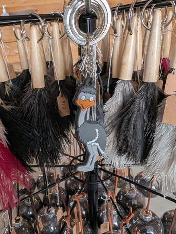 Ostrich rubber keychain