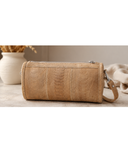 Ostrich Leg Leather Barrel Crossbody