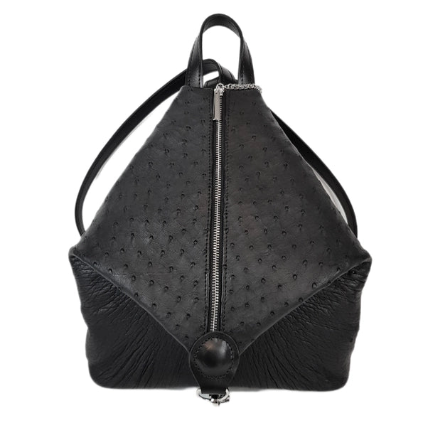 Ostrich Leather Backpack Purse