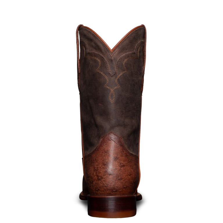 Men's genuine ostrich leather roper boot
