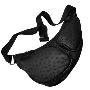 Ostrich Leather Large Sling Bag