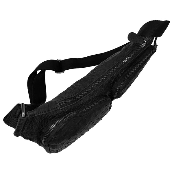 Ostrich Leather Large Sling Bag