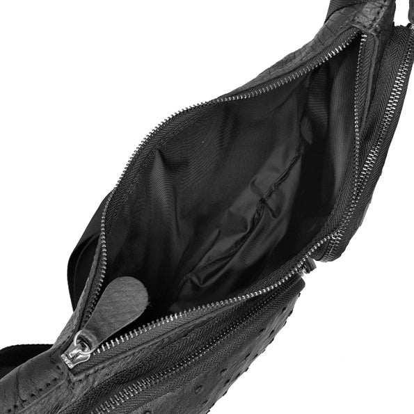 Ostrich Leather Large Sling Bag