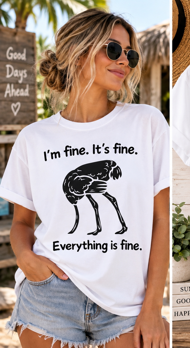 Adult Unisex T-shirts "I'm fine it's fine"